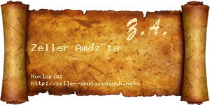 Zeller Amáta névjegykártya